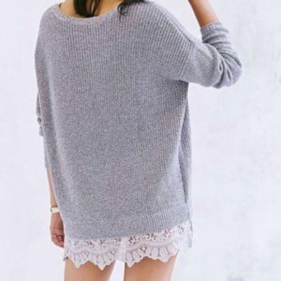 Urban Outfitters Gray Lace Trim Sweater - Picture 3 of 3